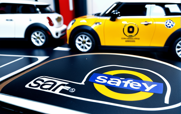 Safety Check**

A close-up shot of various mini-cars with ST and CE safety marks prominently displayed. The mini-cars are made of different materials (metal and plastic) and have various paint finishes. Focus on details like rounded edges and secure attachments. Text overlay: "Check for Safety First!" safe for work, appropriate content, fully clothed, professional.

**
