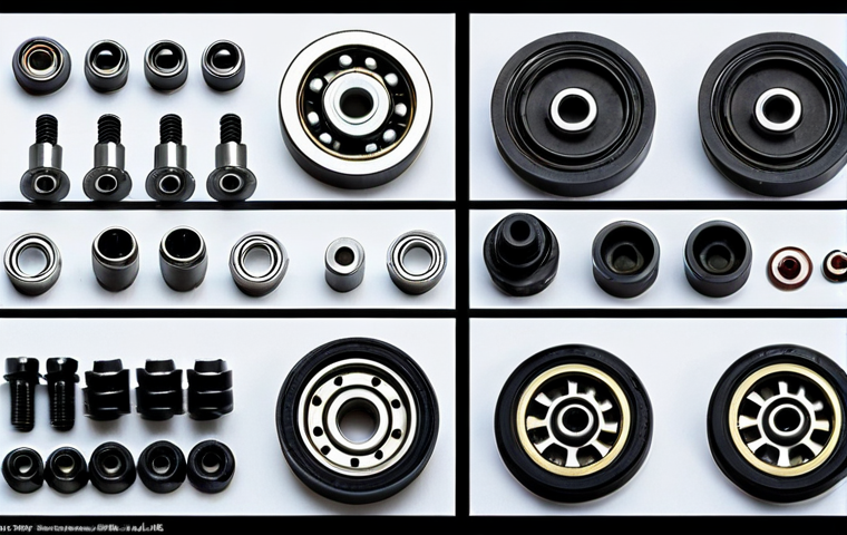 미니카의 브랜드별 부품 호환성 - **Prompt:** "A variety of Mini 4WD tires and wheels displayed on a clean workbench, highlighting dif...