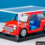 미니카 조립 키트 추천 - A detailed scene of a beginner-friendly mini car assembly kit in progress, featuring a neat workspac...